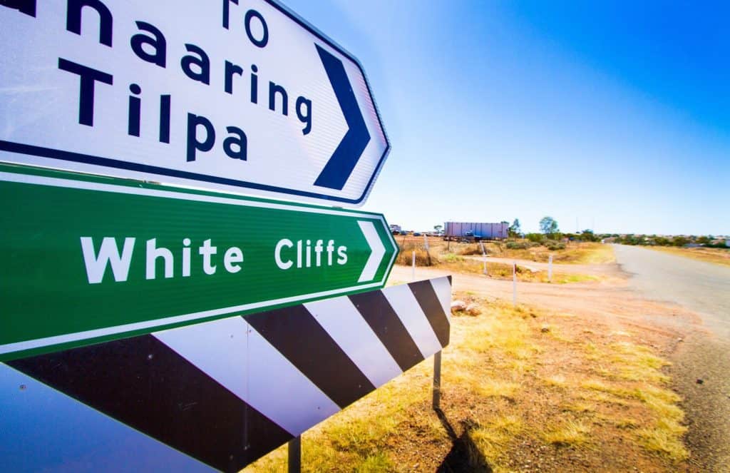 White Cliffs Hotel road sign